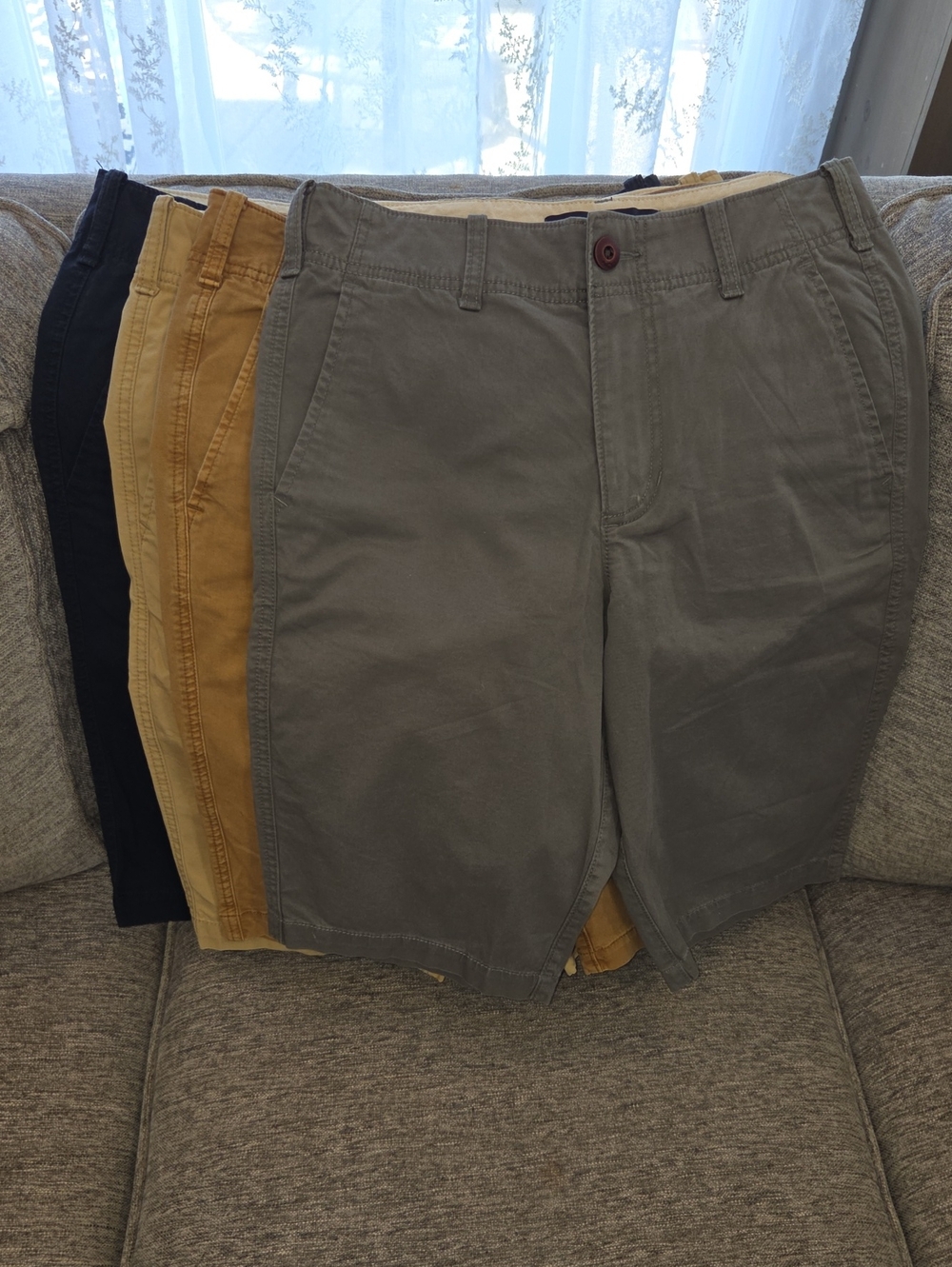 Hollister Mens Cali Longboard Short With Epic Flex- Navy, Khaki, Tan, Grey
